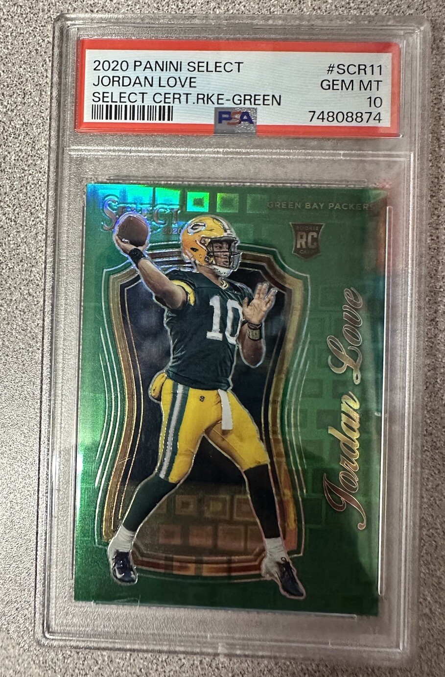 Jordan Love Panini Select Select Certified Rookies #SCR11 Green