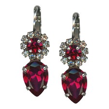 Mariana Earrings Stunning Ruby  Clear Austrian Crystals My Treasures Coll.