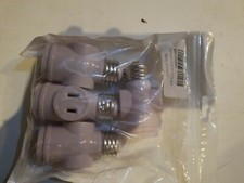 4pcs E26 Bulb Socket To 2 Outlet Adapter Polarized Light Splitter Screw Converts