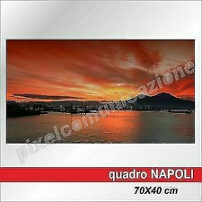 QUADRI MODERNI TELA CANVAS NAPOLI VESUVIO PARTENOPEO TRAMONTO 70X40