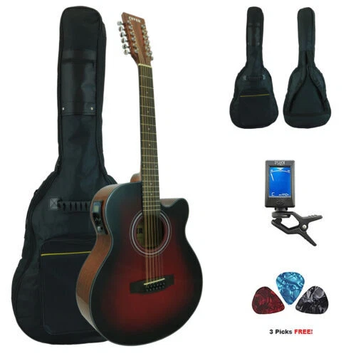 Акустические электрогитары с двойным грифом размера 1/2