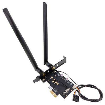 BCM94360CS2 to Desktop PCIe Converter WiFi Bluetooth Card Adapter Dual Antenna
