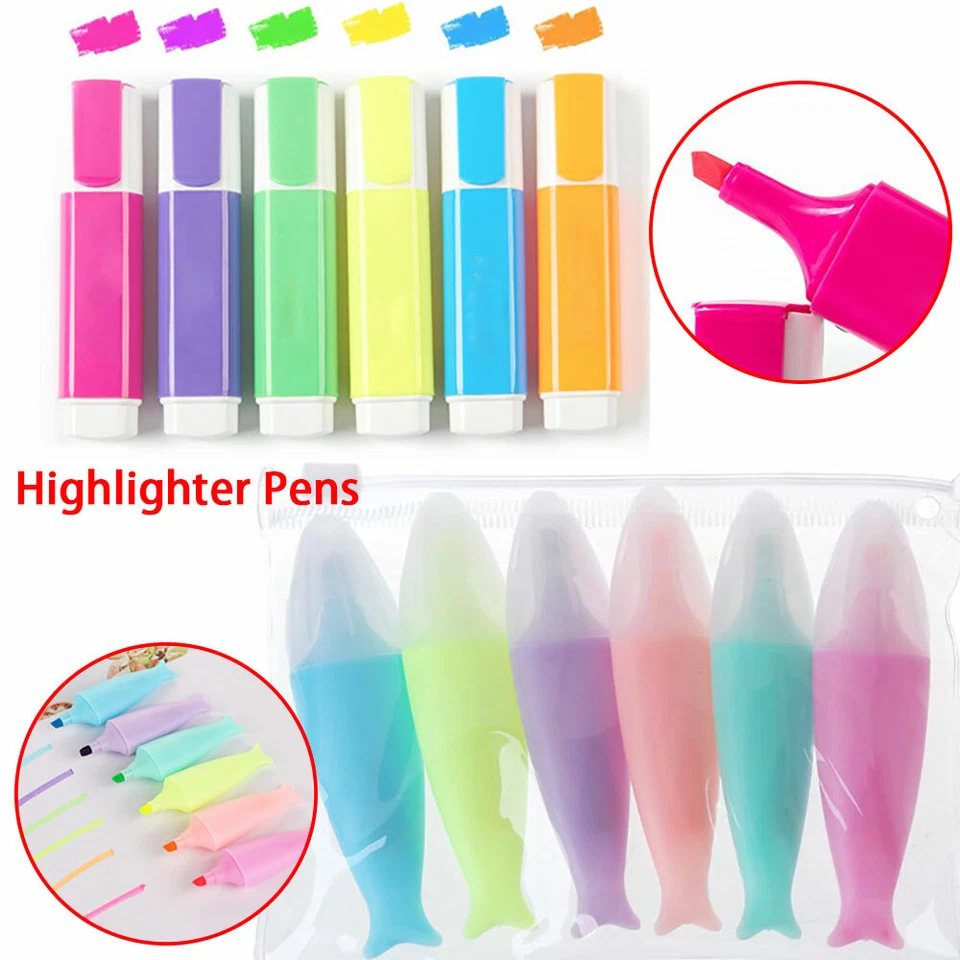 Frixion Light Textmarker 6er Pack Marker Radierbar Neon Pin 6Pcs/Set DE - Bild 2 von 4