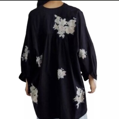 free people black floral mini dress Black Embroidered Boho Mini Dress