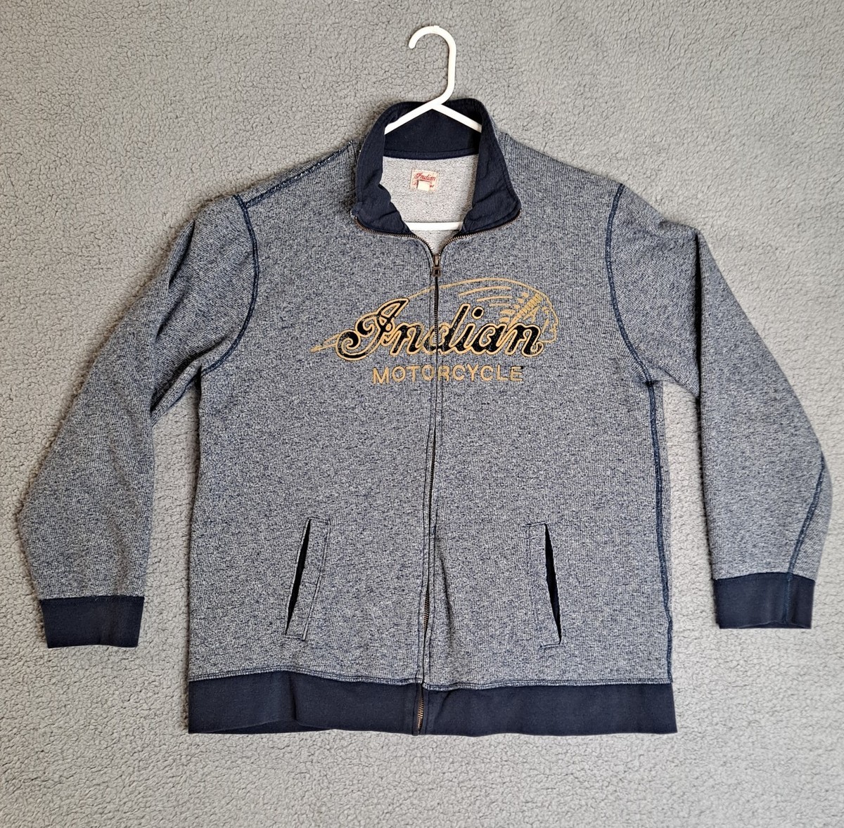 Indian Motorcycle スカジャン Men's Leather Classic Riding Jacket with Removable Lining, Dark