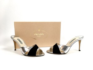 prada silver mules