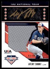 2019 USA Baseball Stars & Stripes Silhouettes Black Gold Sig Jer Avery Short /89