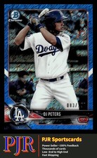2018 Bowman #BCP31 D.J. Peters Dodgers  Chrome Prospects Blue Shimmer Refractor