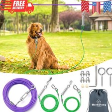 Upgraded Heavy Duty Dog Trolley System - 150Ft with 10Ft  15Ft Tie Out Cable