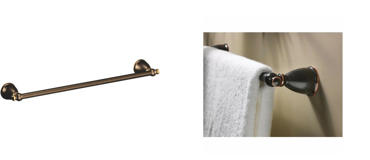 Moen Caldwell 18-in Mediterranean Bronze Wall Mount Single Towel