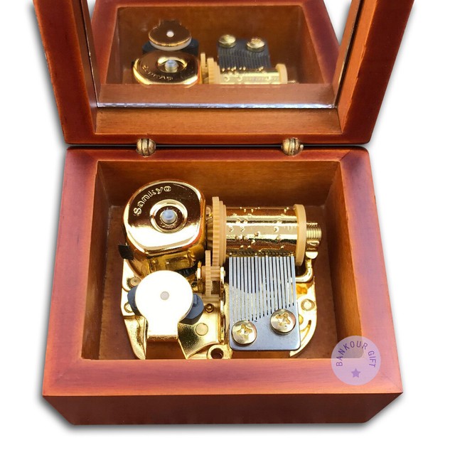 Play "Speak Softly Love" Wooden Wind up Music Box With Sankyo Musical