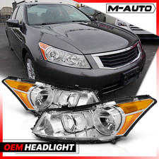 Leftright Pair Chrome Amber Corner Headlight Lamps For 2008-2012 Honda Accord
