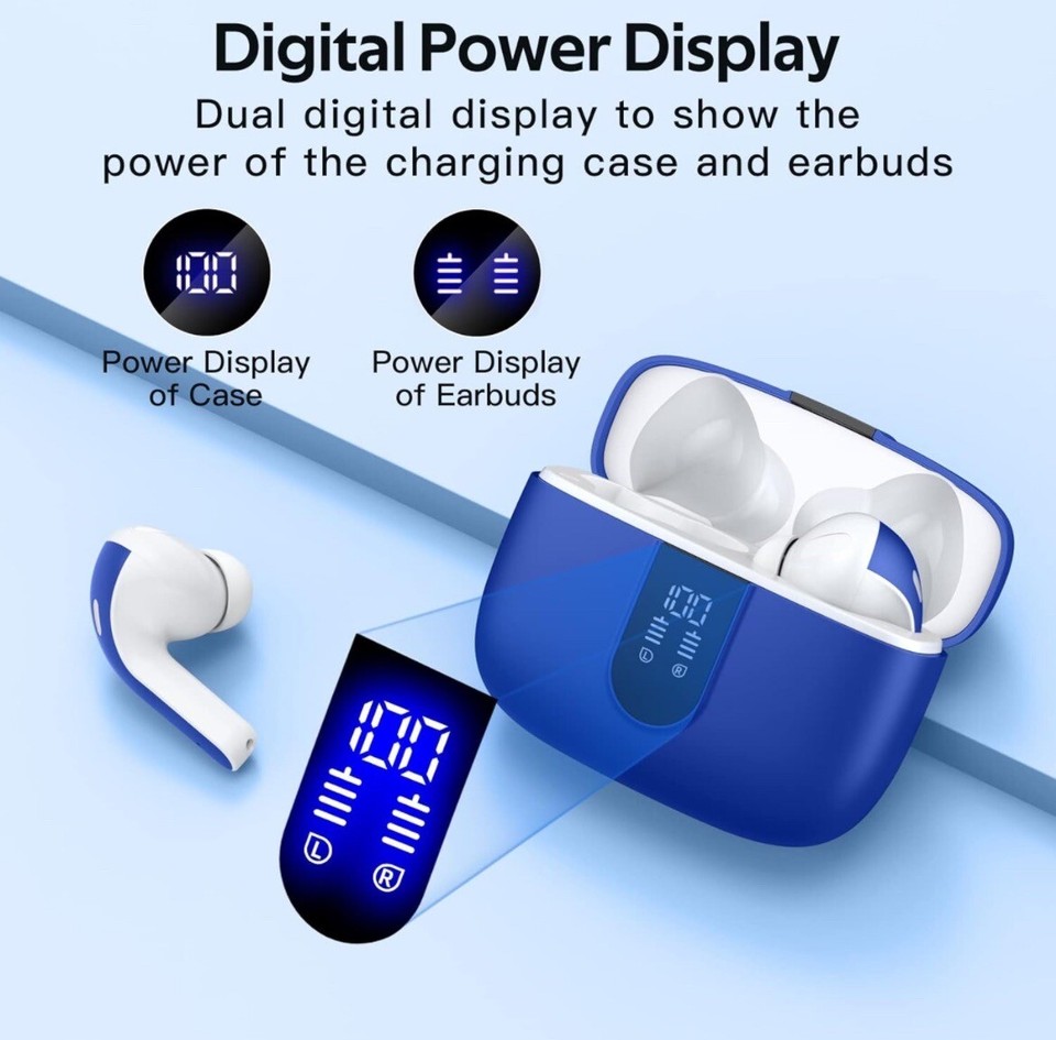 🟦New TAGRY X08 Bluetooth Headphones True Wireless Earbuds 60H⏰ Playback