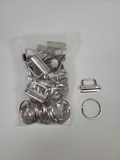 24 Sets Key Fob Hardware Silvertone Keychain Wristlet Split Ring 1  1/4Inch