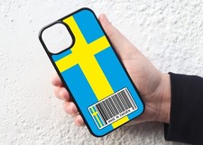 Swedish Flag Made In Sweden Barcode Mobile Phone Case Cover Fits iPhone & Samsun