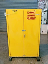 JUSTRITE 45 GAL FLAMMABLE SAFETY CABINET 2 DOOR 43" X 18" X 65" MODEL: 25450
