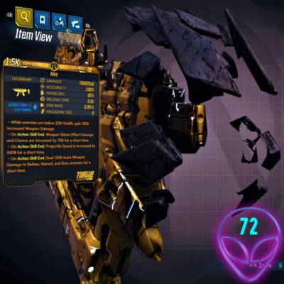 (XBOX/PC) Borderlands 3  MODDED  Hive SMG   Level 72   MAYHEM 10 