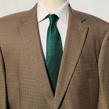 Jos A Bank Signature Gold Silk Wool Golden Houndstooth w Check Blazer 46 48 EUC