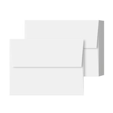 A2 Envelopes, 4 3/8 x 5 3/4, 24lb 90gsm , White, Gummed Square Flap, 50 Qty