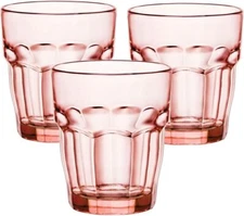 Bormioli Rocco Rock Bar Lounge Rocks Glasses, Peach, Set of 6 9.25 oz