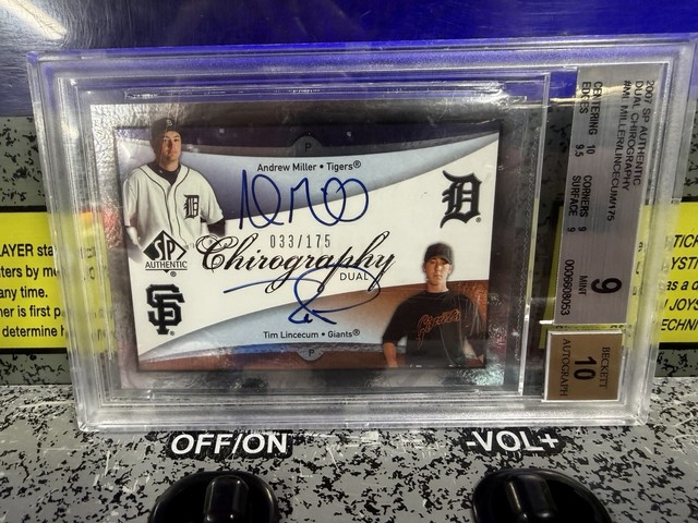 2007 SP Authentic Chirography Dual Signatures Tim Lincecum RC /175 BGS 9 Auto 10