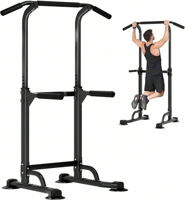 Power Tower Pull Up Bar Dip Station Home Gym Strength Training Stand