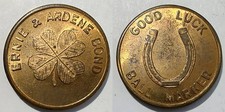 1947-1969 Ernie & Ardene Bond Good Luck Golf Ball Marker Token Fresno California