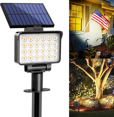 Solar Spot Lights Outdoor Waterproof for Flag, Tree, House, Garden, Yard, 3 Brig