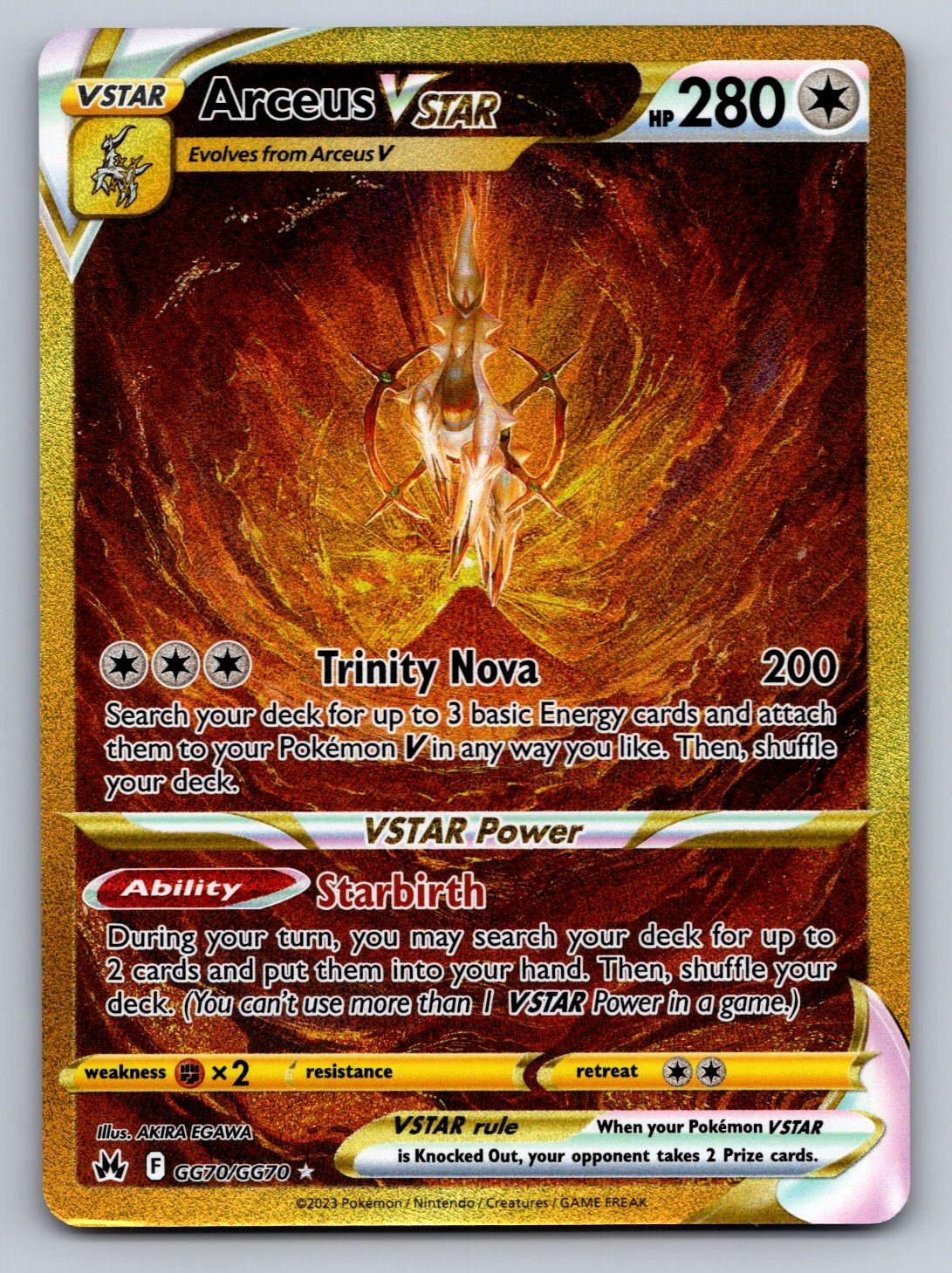 Arceus VSTAR GG70/GG70 Secret Rare Crown Zenith Galarian Gallery Pokemon Holo