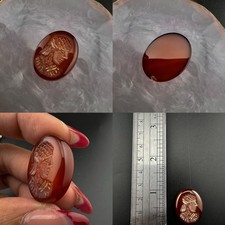 Ancient Roman Agate Cabochon With Egyptian Men   Intaglio Rare
