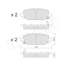 Bremsbelagsatz Scheibenbremse Metelli 22-1210-0 für Jeep Hinterachse