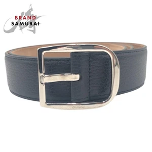 Gucci Navy Silver Leather 449716 90 34 Belt For Men 500141