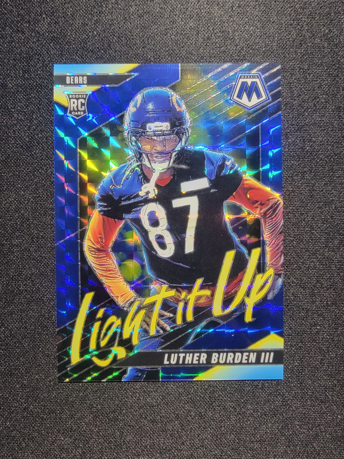 🔥Luther Burden lll 2025 Panini Mosaic 37/99 BLUE MOSAIC PRIZM LIGHT IT UP RC🔥