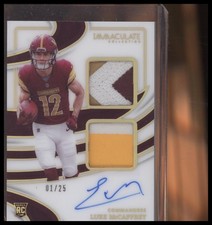 2024 Immaculate  #ISPR-LMC Luke McCaffrey  Rookie Gold #1/25 3 color patch