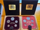 Lot Of 2 - 1979, 1980 Canada Specimen 6-Coin Set in Wood Box
