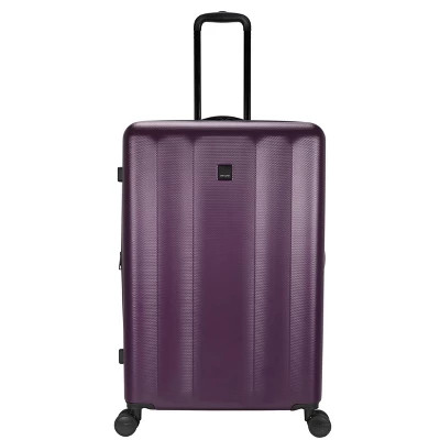 Skyline Hardside Large Checked Spinner Suitcase Dark Purple