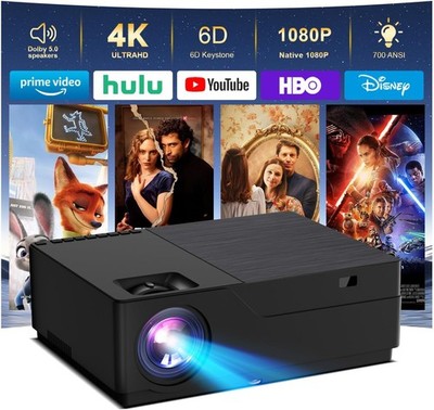 M18 projector with wifi and bluetooth,Movie Projector for Bedroom Celling Campin