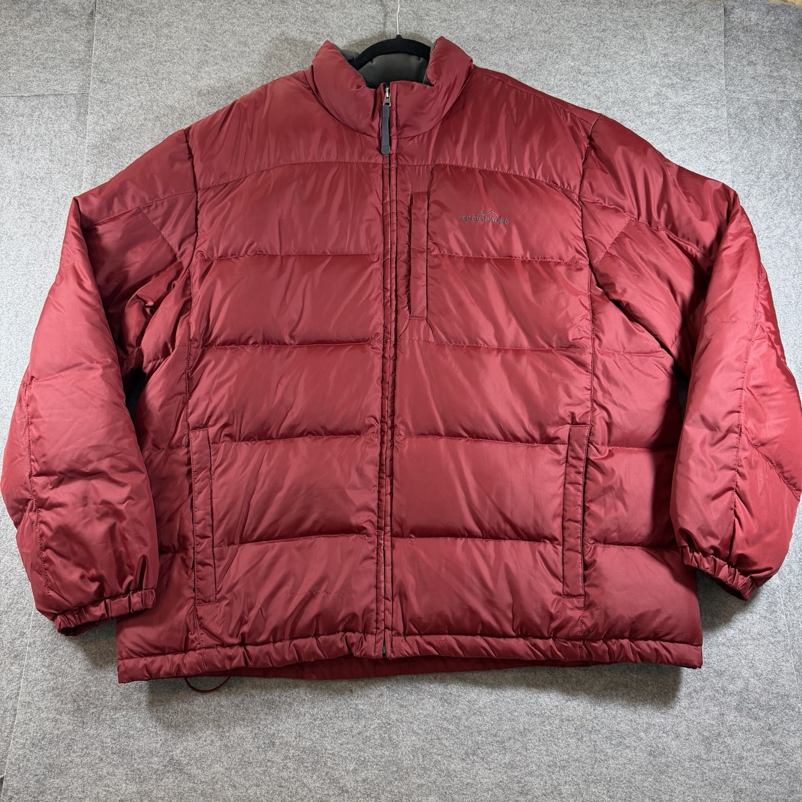 Eddie Bauer Premium 650 Goose Down Puffer Jacket Mens 2XL Maroon Heavy Duty Coat