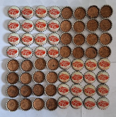 Lot of 64 - vintage Cranberry Cola soda bottle caps cork intact!  unused!! 