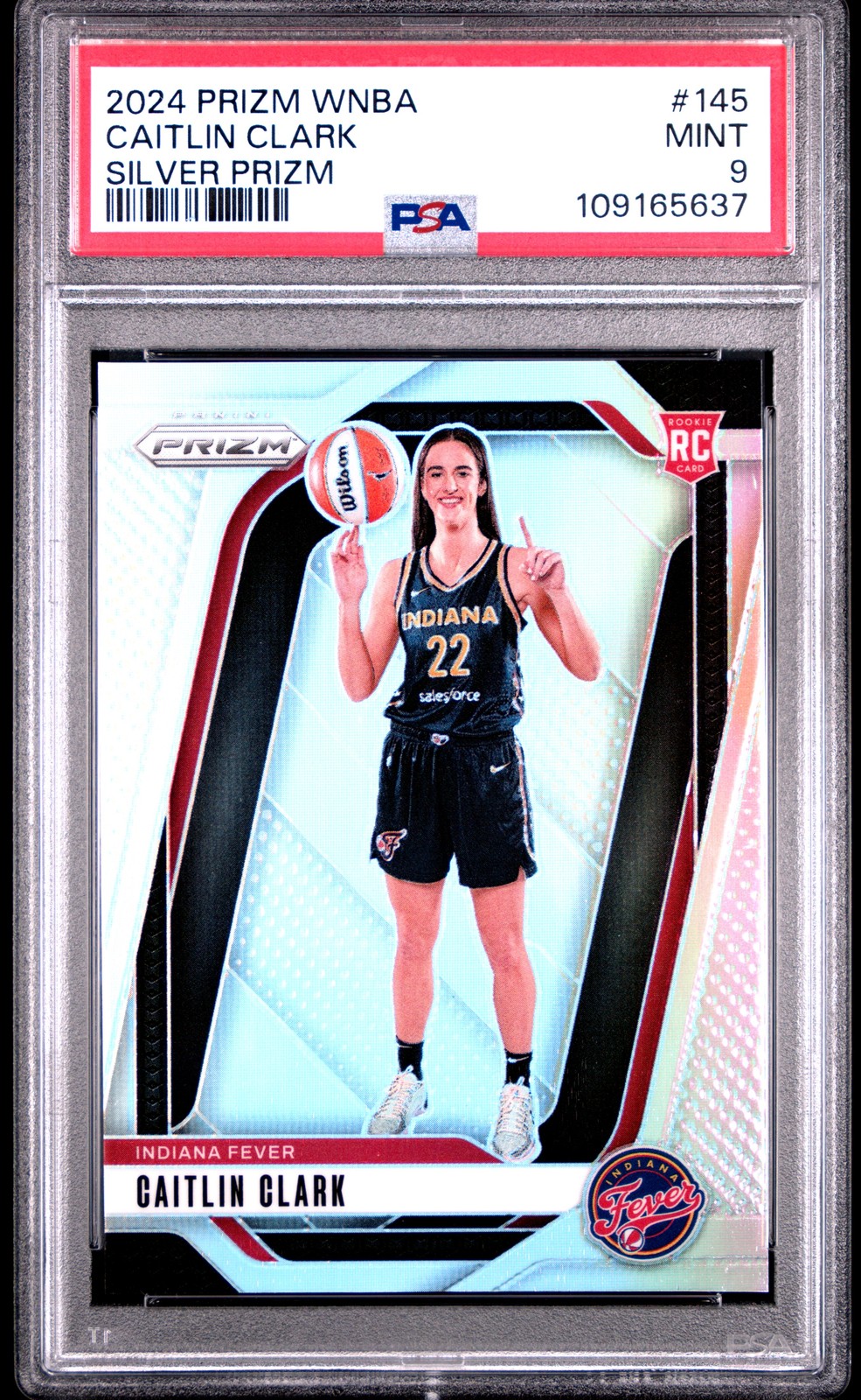 2024 PANINI PRIZM WNBA SILVER PRIZM #145 CAITLIN CLARK PSA 9