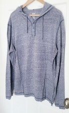 Blue Slub Cotton Blend Hoodie From Sonoma Goods for Life Women's Size Lg