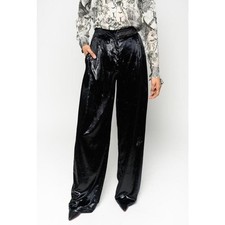 Pinko black sayonara pants shiny wide leg size 4 NEW party