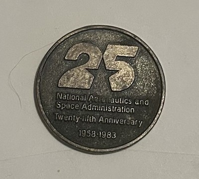 1983 NASA 25th Anniversary Medallion Token Flown In Space on Shuttle Columbia 