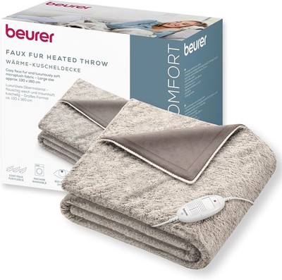 Beurer HD75 Cosy Nordic Heizdecke, weicher Kunstfellüberwurf - BESCHÄDIGTE BOX