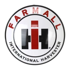 IH Farmall Metal Dome Sign, 16 Inch Diameter BAR4104