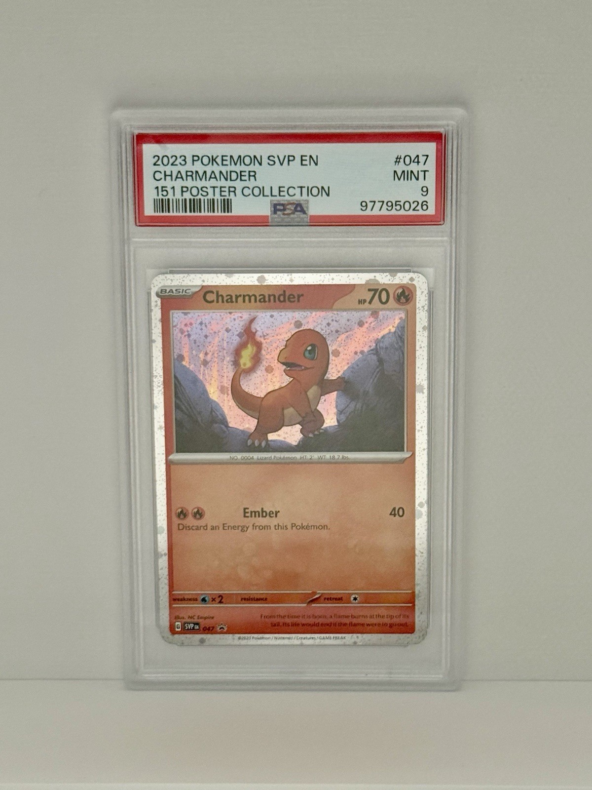 Pokémon 2023 SVP EN Charmander #047 151 Poster Collection PSA 9 Graded
