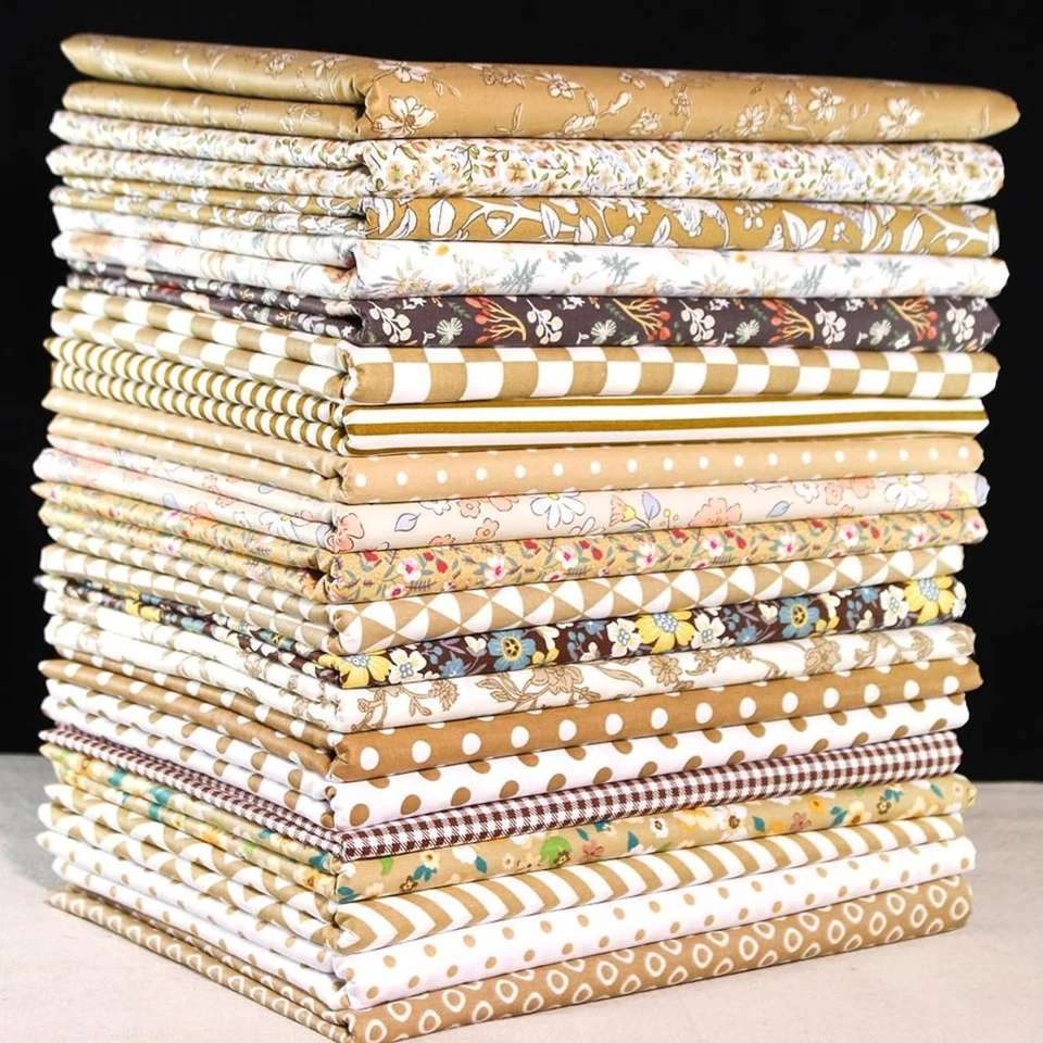 20 Mix Khaki Baumwollstoff 20cm Quadrate Vorgeschnitten Quilten Nähen Patchwork DIY