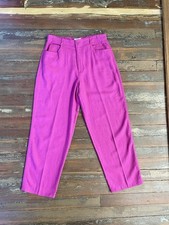 Vintage Sigrid Olsen Vibrant Pink Linen Blend Relaxed Pants - Sz 14     