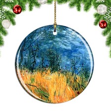 Van Gogh Edge of A Wheatfield With Poppi Christmas ornament city travel souvenir