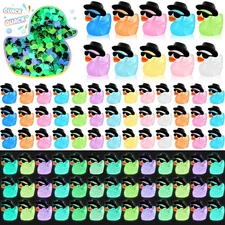 Barydat 150 Pcs Halloween Mini Resin Ducks Bulk Glow in The Dark Mini Operati...